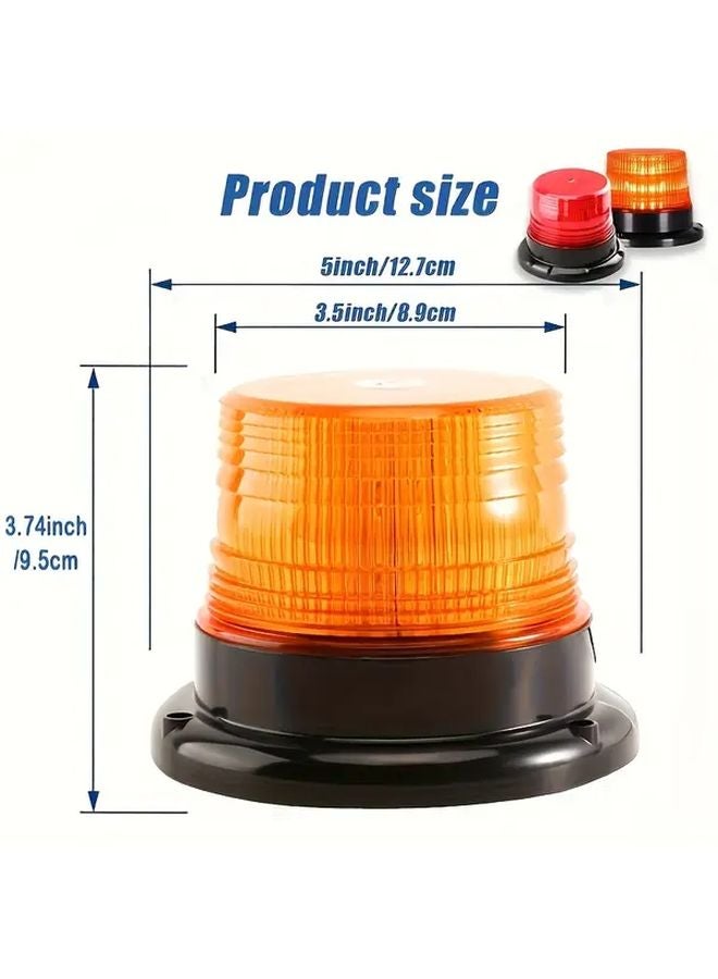Magnetic Base Amber Yellow LED Emergency Work Light For Trucks Vans 12V 24V - Image 2